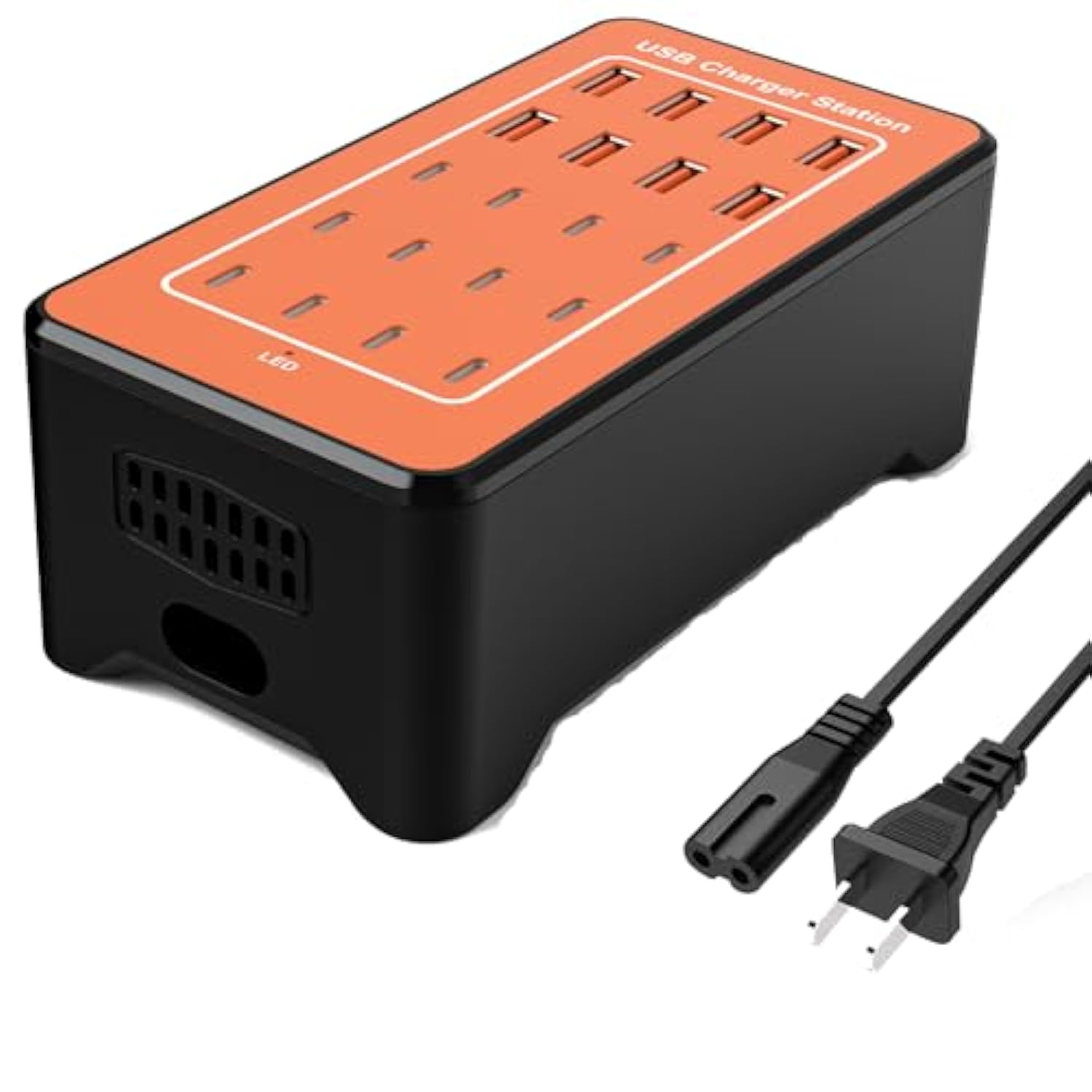 Multi Usb Charger Station, 20-Port 100W/20A Multiport Usb Charging Station With Auto Detect With Type-C 3A For Smartphone Tablets Multiple Devices
