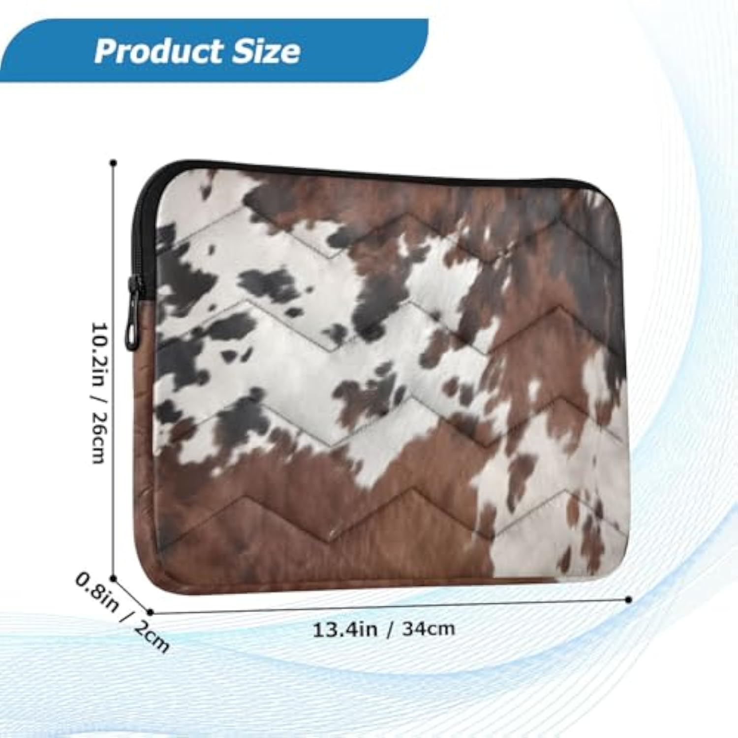 Cow Print Laptop Sleeve Bag Shockproof Protective Computer Carrying Case For 13-14 Inch Notebook Quilting Laptop Case Bag