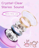 Over Ear Kids Headphones with HD Mic, Safe Volume Limited Wired Headphones for School, Travel, Stereo Sound Headphones with Cord, Foldable 3.5mm