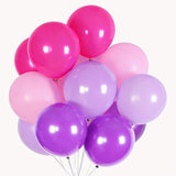 100Pcs Pink And Purple Balloons 12 Inch With Ribbon For Girls Women Birthday Wedding Party Decorations