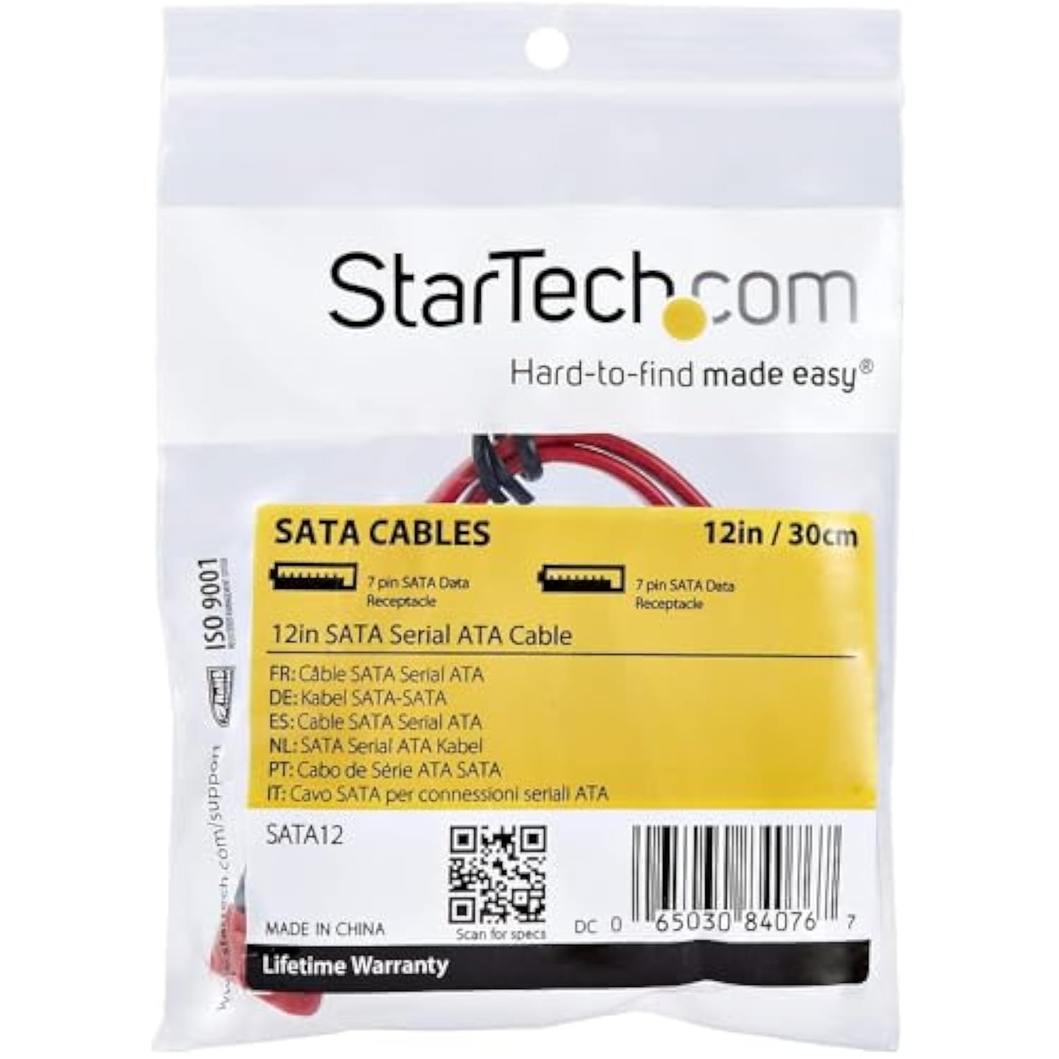 12In Sata Serial Ata Cable - Sata Cable - Serial Ata 150/300 - Sata (F) To Sat