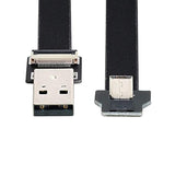 xiwai 0.2M Up Angled USB 2.0 Type-A Male to Micro USB 5Pin Male Data Flat Slim