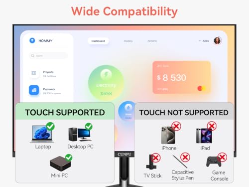 24 Inch Touchscreen Monitor, 10 Point Touch, Fhd 1080P 75Hz Ips Screen, 100% Srgb, Vesa Wall Mountable, Tilt Adjustment, Vga Hdmi Usb For Pc, Laptop Business & Work Station, Warehouse