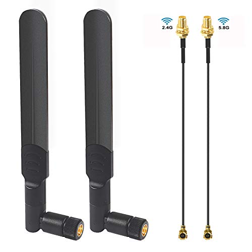 8Dbi Wifi Antenna Rp-Sma Male Wireless Network 2.4Ghz 5.8Ghz Dual Band With U.Fl/Ipex To Rp-Sma Female Pigtail Cable For Mini Pcie Card Wireless Routers, Pc Desktop, Repeater, Fpv Uav Drone, Ps4-2Pcs