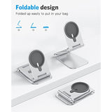 Foldable Stand For Magsafe Charger, Omoton Phone Stand Holder For Magsafe Accessories, Compatible With 15/14/13/12 Pro Max/Pro/Mini, Silver, [Not Include Charger Or Cable]