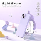 Compatible With Iphone 14 Case 6.1, Slim Liquid Silicone 3 Layers Full Phone Covered Soft Gel Rubber Case Protective Phone Cover 6.1 Inch-Pastel Lilac