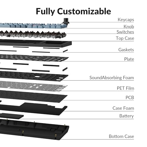 V5 Max Custom Wireless Mechanical Gaming Keyboard With Number Pad, 96% Layout Qmk/Via 2.4 Ghz/Bluetooth 5.1/Wired, Rgb Backlit Hot-Swappable Gateron Brown Switch For Mac Windows Linux