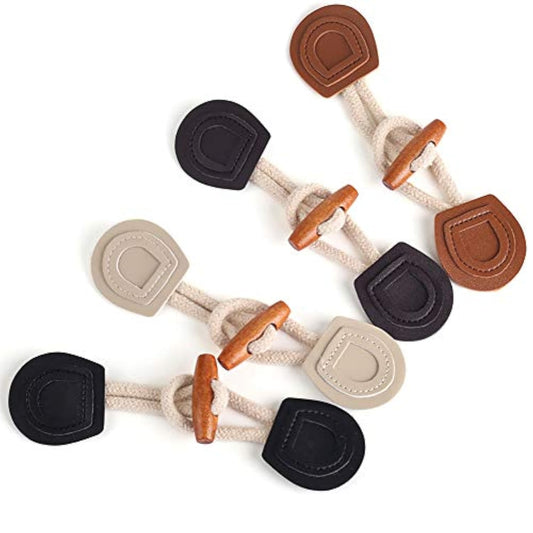 Cchude 6 Sets Sew-On Toggle Closure With Wooden Horn Button For Coat J