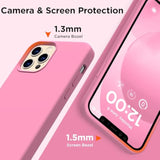 For Iphone 12 Pro Max Case, [2X Camera Protector + 2X Screen Protector], Full-Body Silicone Shockproof Protective Cover, Microfiber Lining Phone Case For Iphone 12 Pro Max 6.7", Tender Pink