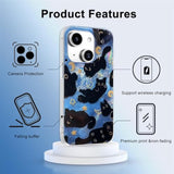 Iphone 13/14 Case, Black Cat Design, Slim Silicone Bumper Case, Wireless Charging Compatible