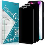 [3 Pack Privacy Screen Protector For Iphone 14 Plus Tempered Glass Film, Anti-Spy, Full Coverage, Case Friendly [Black]