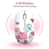 M101 Wireless Mouse Cute Silent Computer Mice With Usb Receiver, 2.4G Optical Wireless Travel Mouse 1600 Dpi For Laptop, Notebook, Pc, Computer (Butterfly)