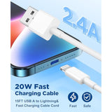 15 Ft Iphone Charger Cord Extra Long, [Apple Mfi Certified] Lightning Cable 5M, 2.4A Long Iphone Charger Cable Fast Charging Cable 15 Foot For Iphone 14/14Pro/13/12/11/11Pro/X/Xr/Xs Max/8-White