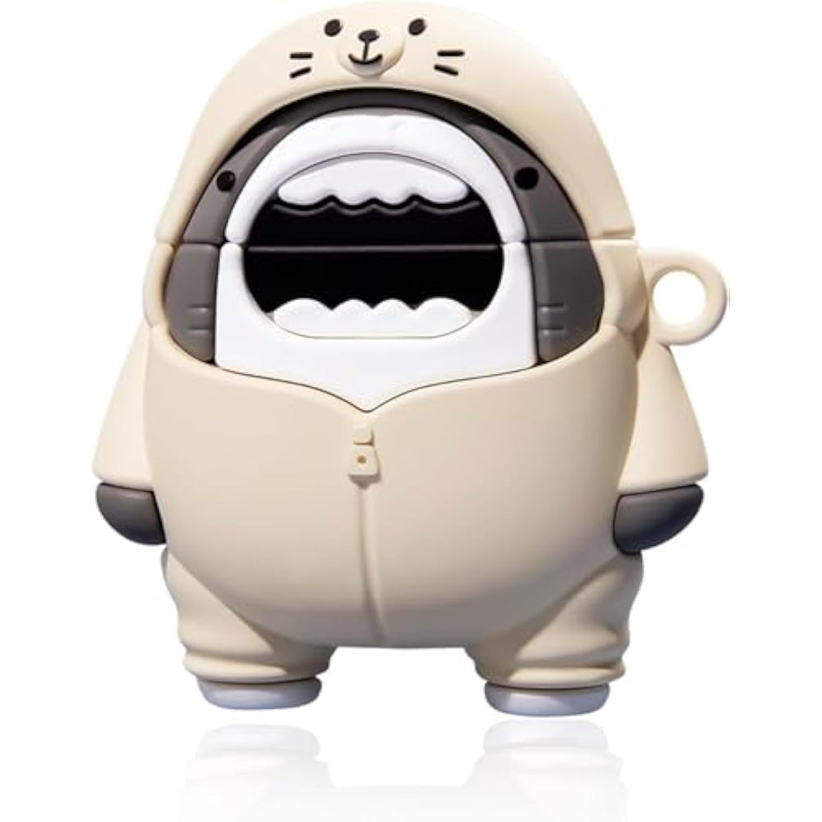 For Airpods Pro Cover,Cute 3D Cartoon Luxury Trendy Cute Fancy Funny Aesthetic For Girls Boys Men Teen Kids, Soft Silicone Fashion Character Skin Shark Cases (Hoodie Shark, Airpods 4)