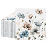 100 Pcs Floral Paper Napkins, 5" Boho Flower Napkins