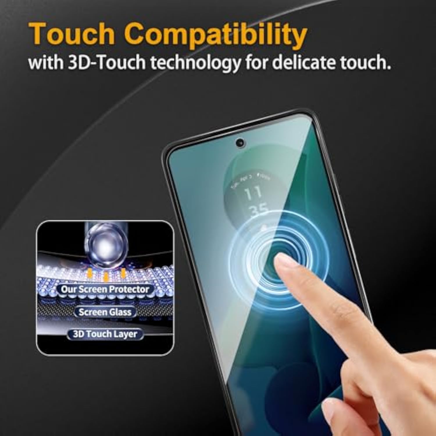 3 Pack Privacy Screen Protector For Motorola Moto G 5G 2024 / Moto G Play 5G 2024, Anti Spy Tempered Glass 9H Hardness, Black Protector Anti Spy, Bubble Free, Anti-Scratch