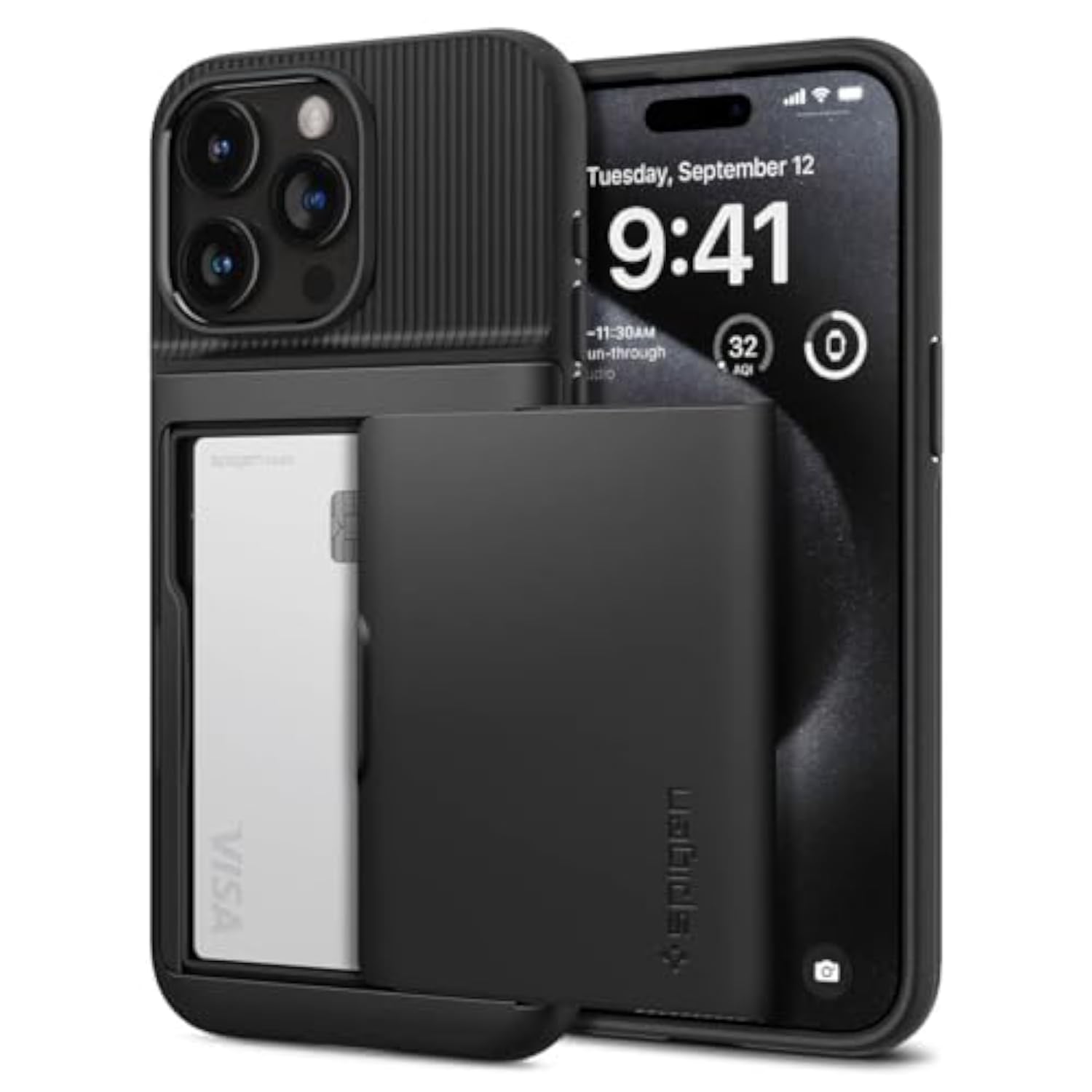 Spigen Slim Armor CS Designed for iPhone 15 Pro Case Military-Grade Protection Black