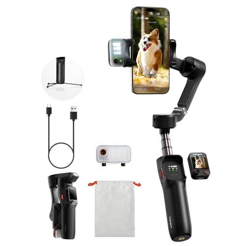 iSteady V3 Ultra Gimbal Stabilizer for iPhone, Phone Gimbal with AI Auto Tracking, Detachable Touchscreen Remote, Built-in Extension Rod, Tripod,