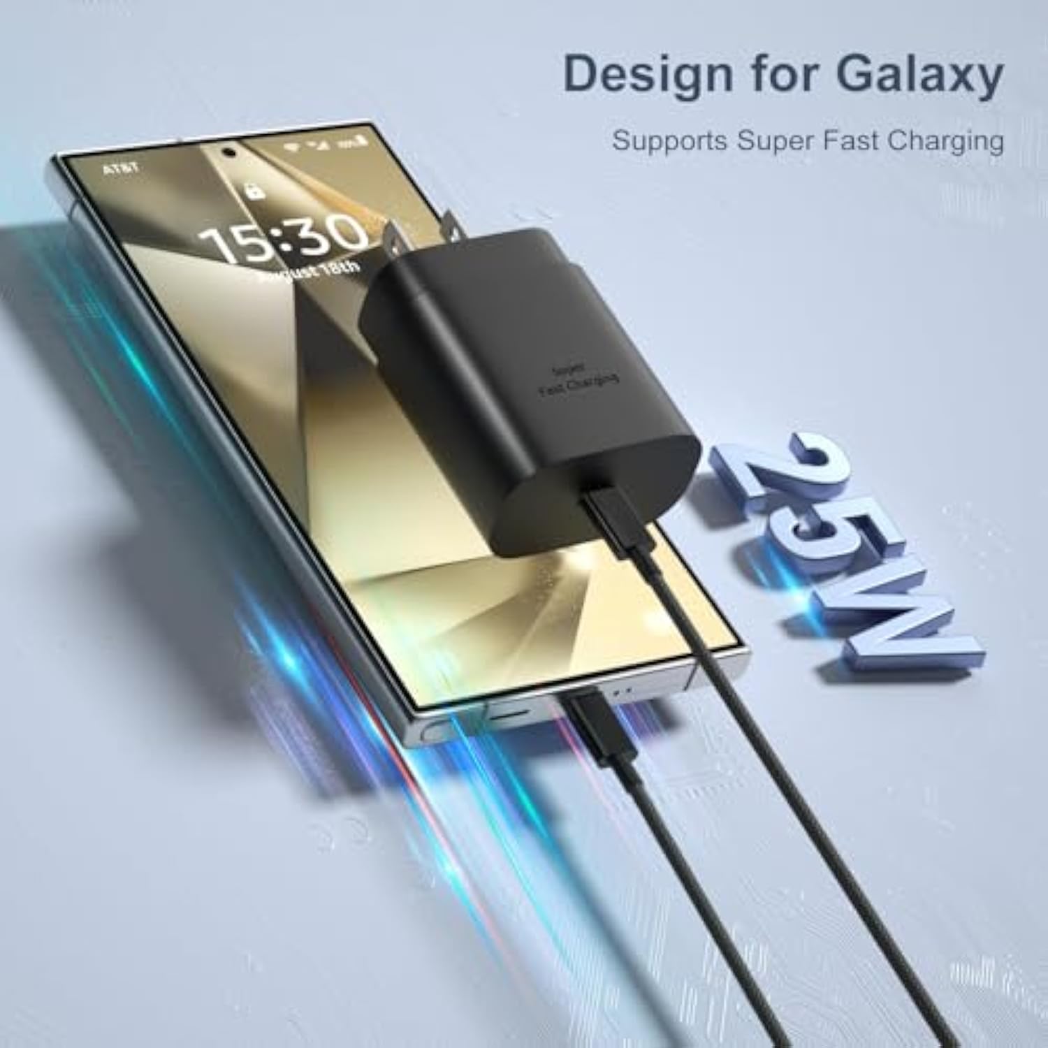 Car Charger Fast Charging Type C, Super Fast Charger Kit Set 25W Usb C Wall Charger Adapter For Galaxy S24 Ultra S23 Fe S22 S20 A54 A53 A15 Android, 2X Braided Usb C To Usb C Cable 6Ft