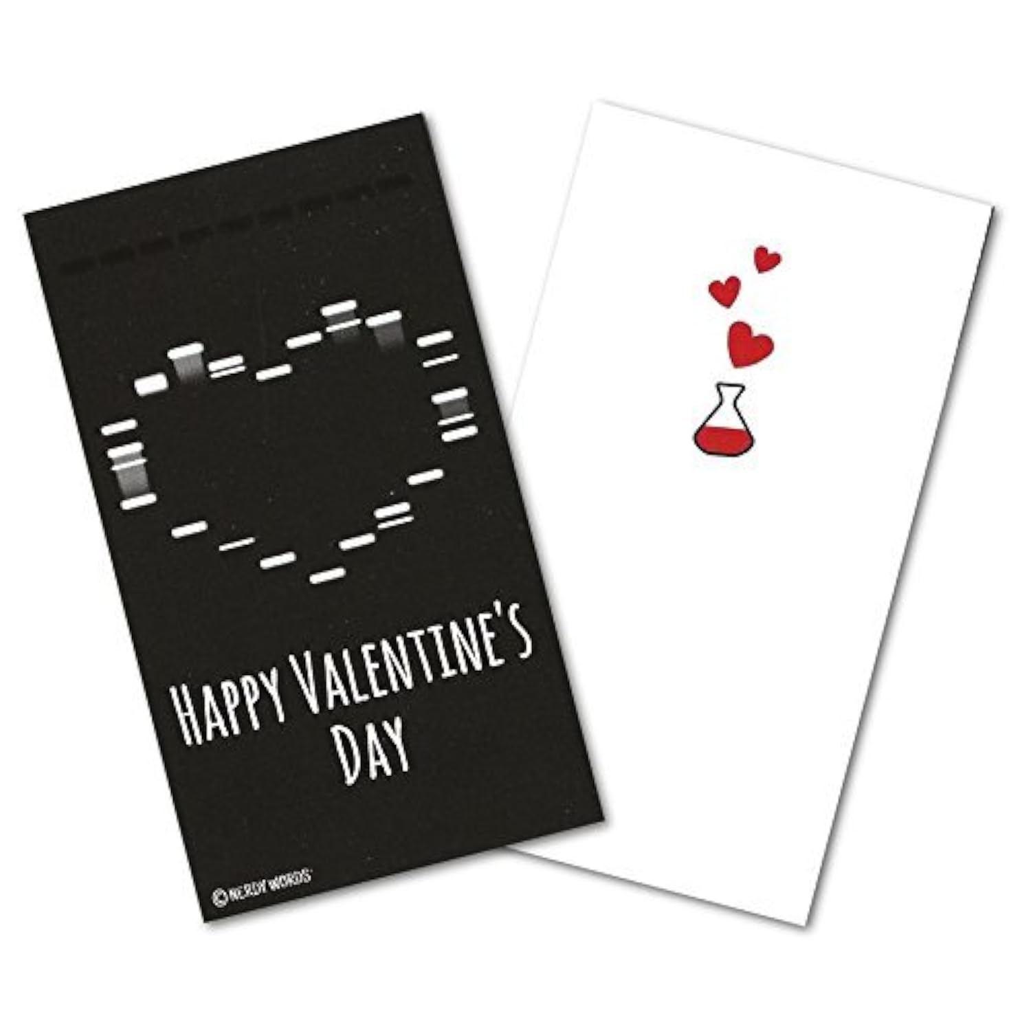 Mini Gel Electrophoresis Heart Valentines (Set Of 24, Wallet-Sized Cards) For Valentine'S Day