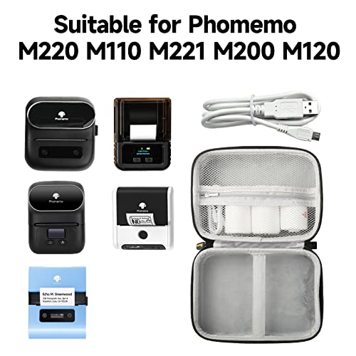 Label Maker Case Compatible M220 M110 M108 M260 M221 M120 M200 M150 M250 Printer, With Mesh Pocket For Accessories (Case Only)