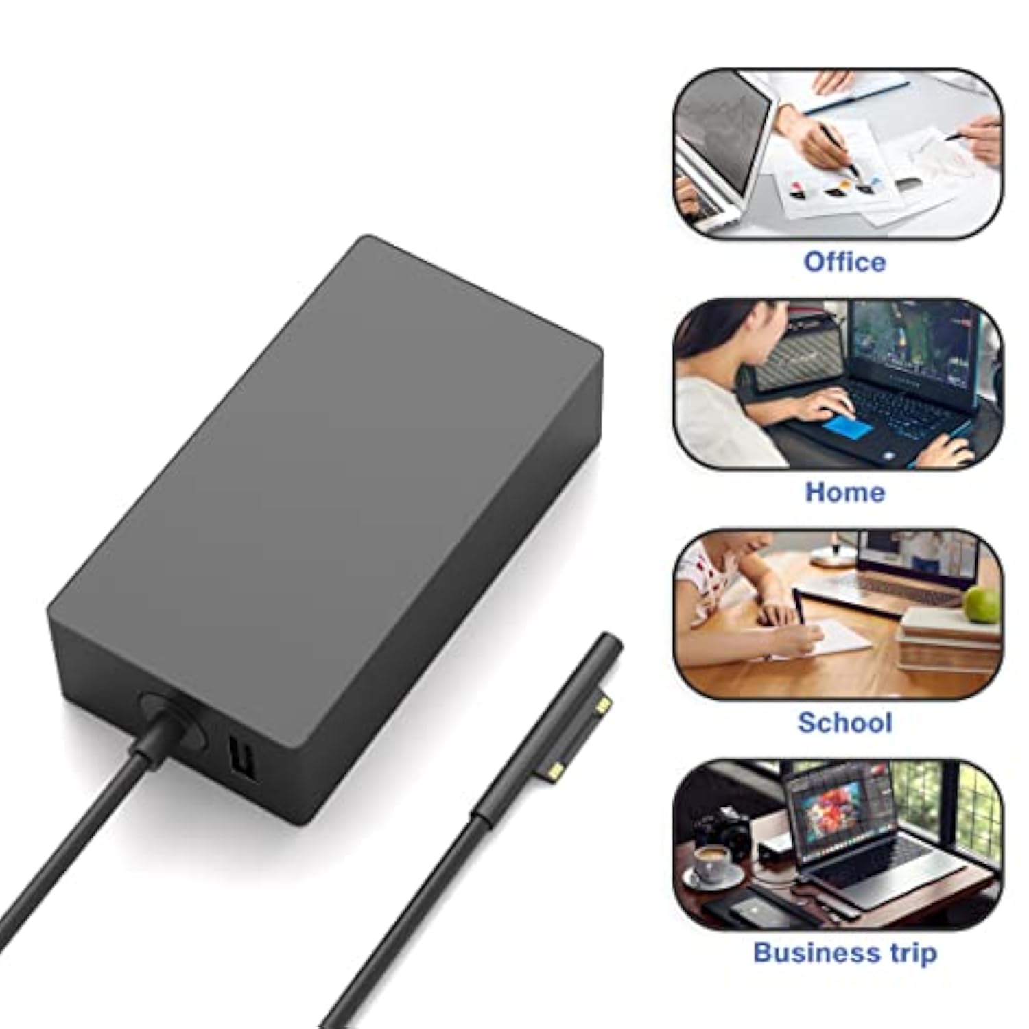 65W Surface Pro Charger Compatible With Microsoft Surface Laptop 1 2 3, Surfac