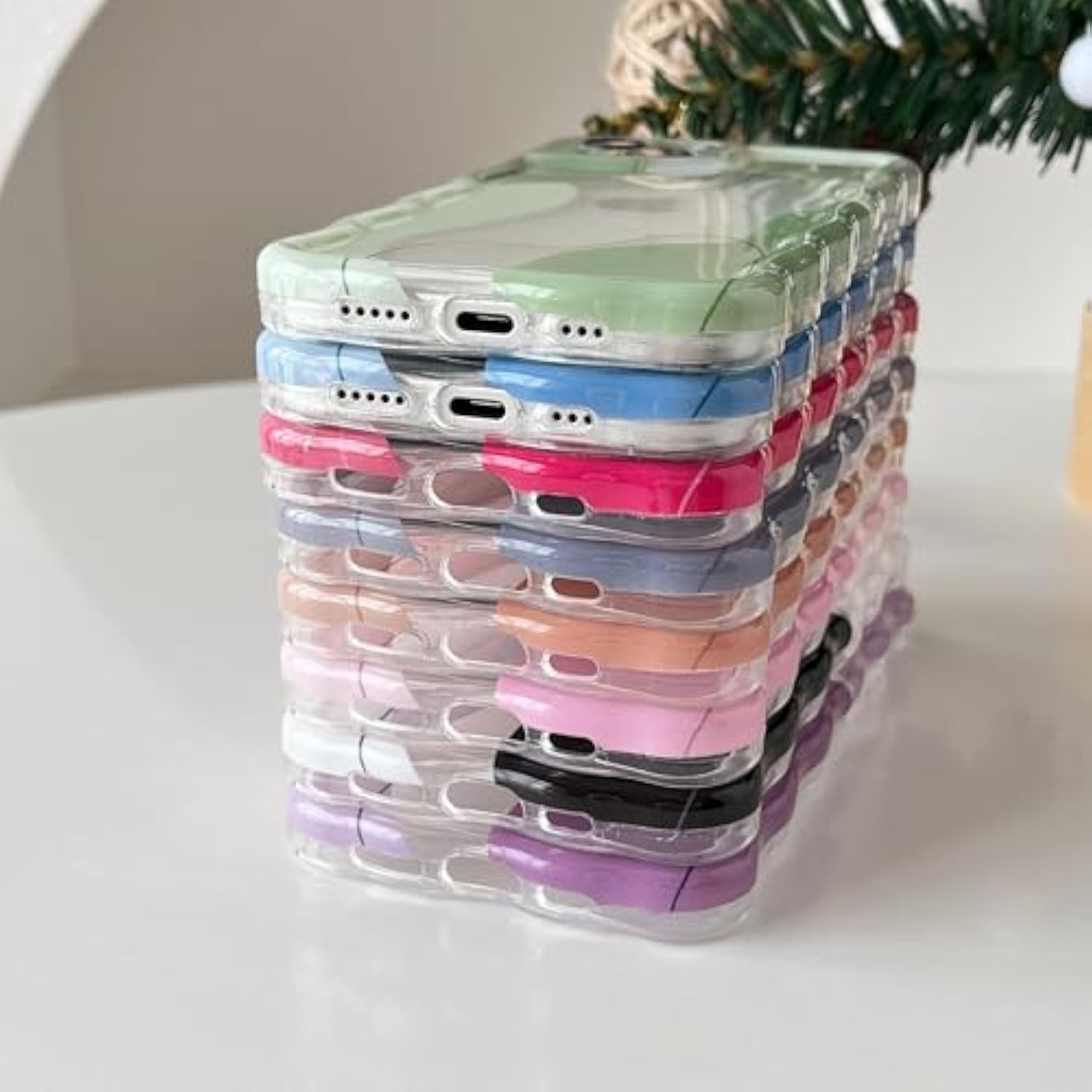 For Iphone 16 Pro Max Case, Cute Clear Wavy Art Design Aesthetic Pattern Phone Case For Women Girls,Wave Frame Durable Protective Cover Full Camera Protection Bumper For Iphone 16 Pro Max,Green