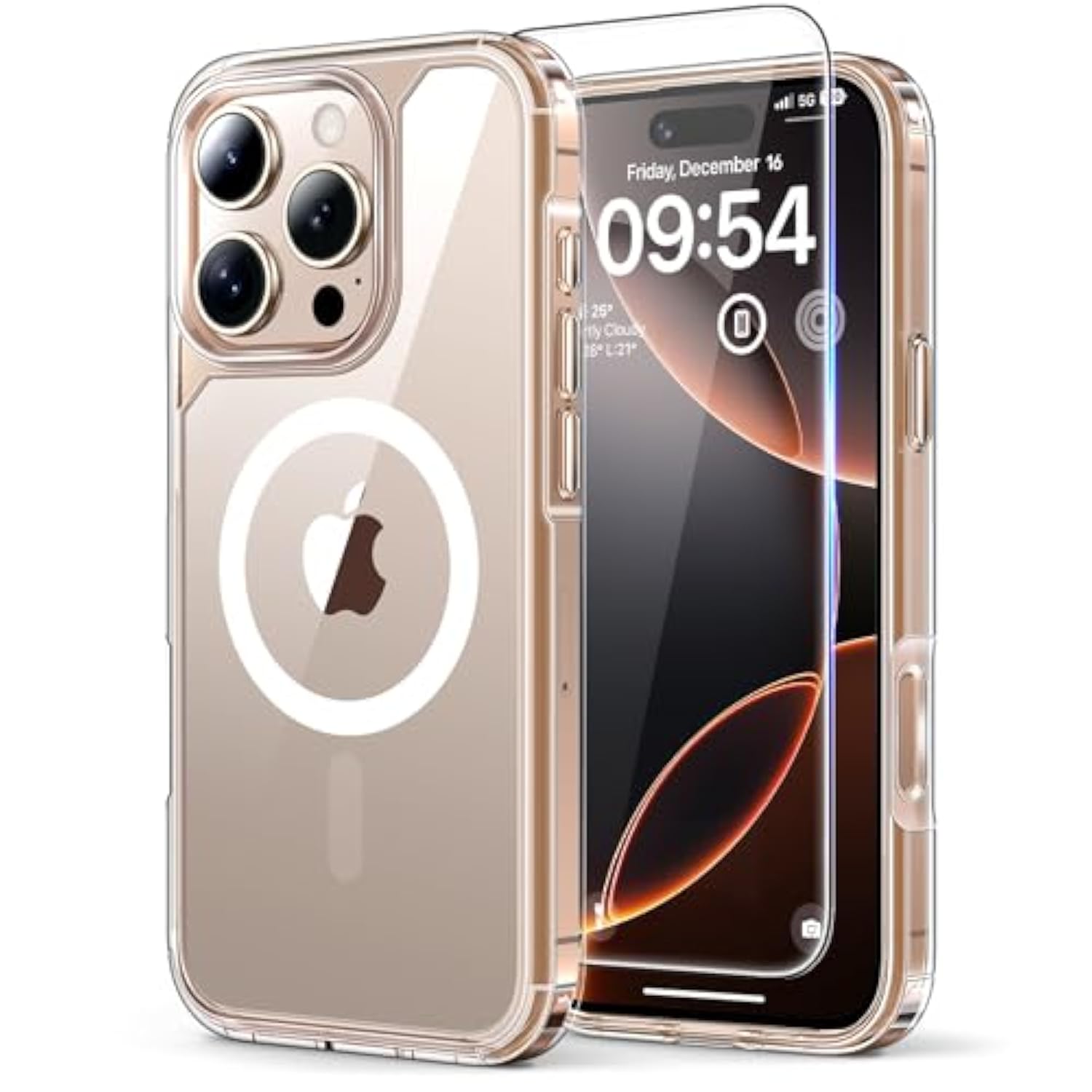 Iphone 16 Pro Max 3-in-1 Magsafe Case With 2 Screen Protectors Clear 6.9 Inch