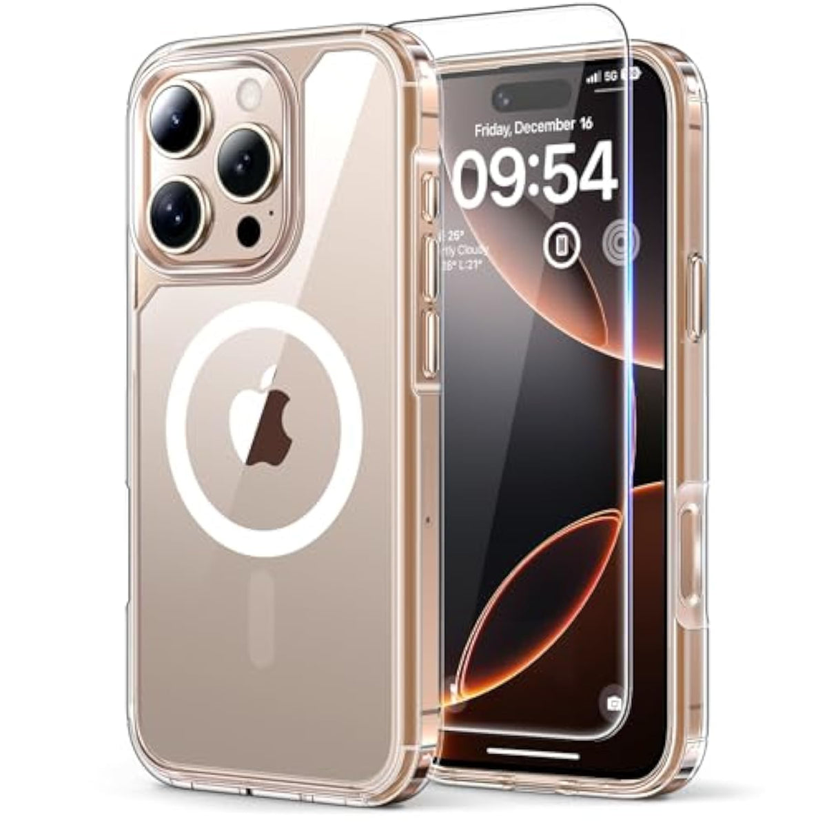 Iphone 16 Pro Max 3-in-1 Magsafe Case With 2 Screen Protectors Clear 6.9 Inch