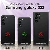 For Samsung Galaxy S22 Case With Hd Screen Protector, [Military Grade] Shockproof Protection Case With 360° Magnetic Ring Holder Kickstand Phone Case For Samsung S22,Purple