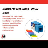 S45-3590Bl Cat5E Unshielded 90 Degree Keystone Jack - Blue - 25-Pack - 8100937
