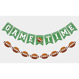 2 Pcs Game Time Football Banner - Garland for Game Day & Sports Party Decor