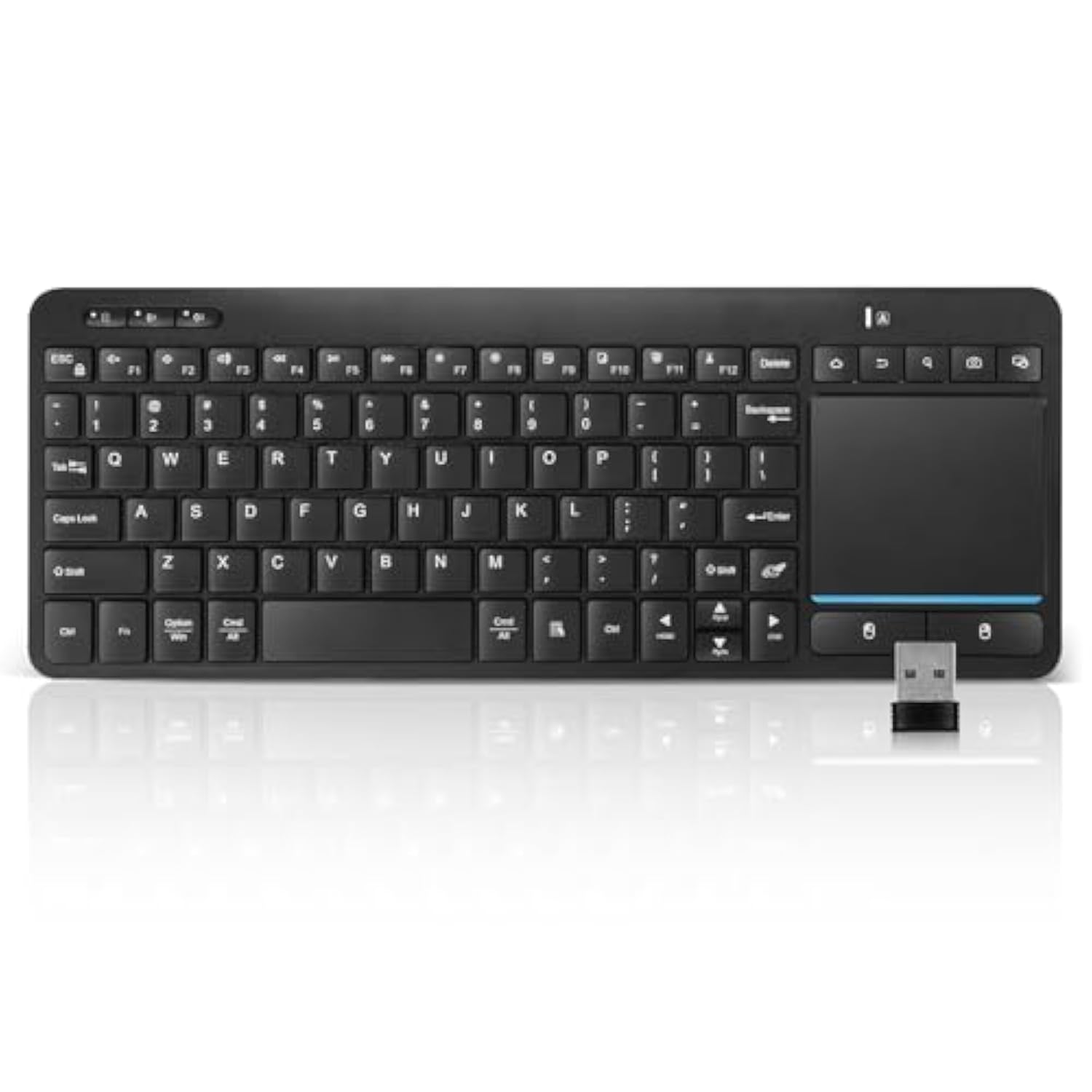 Multi-Device Wireless Bluetooth Keyboard With Touchpad-Wireless Keyboard With Multi-Touch Big Size Trackpad,Support 3 Devices For Pc,Windows, Android, Chrome Os, Laptop, Tablet