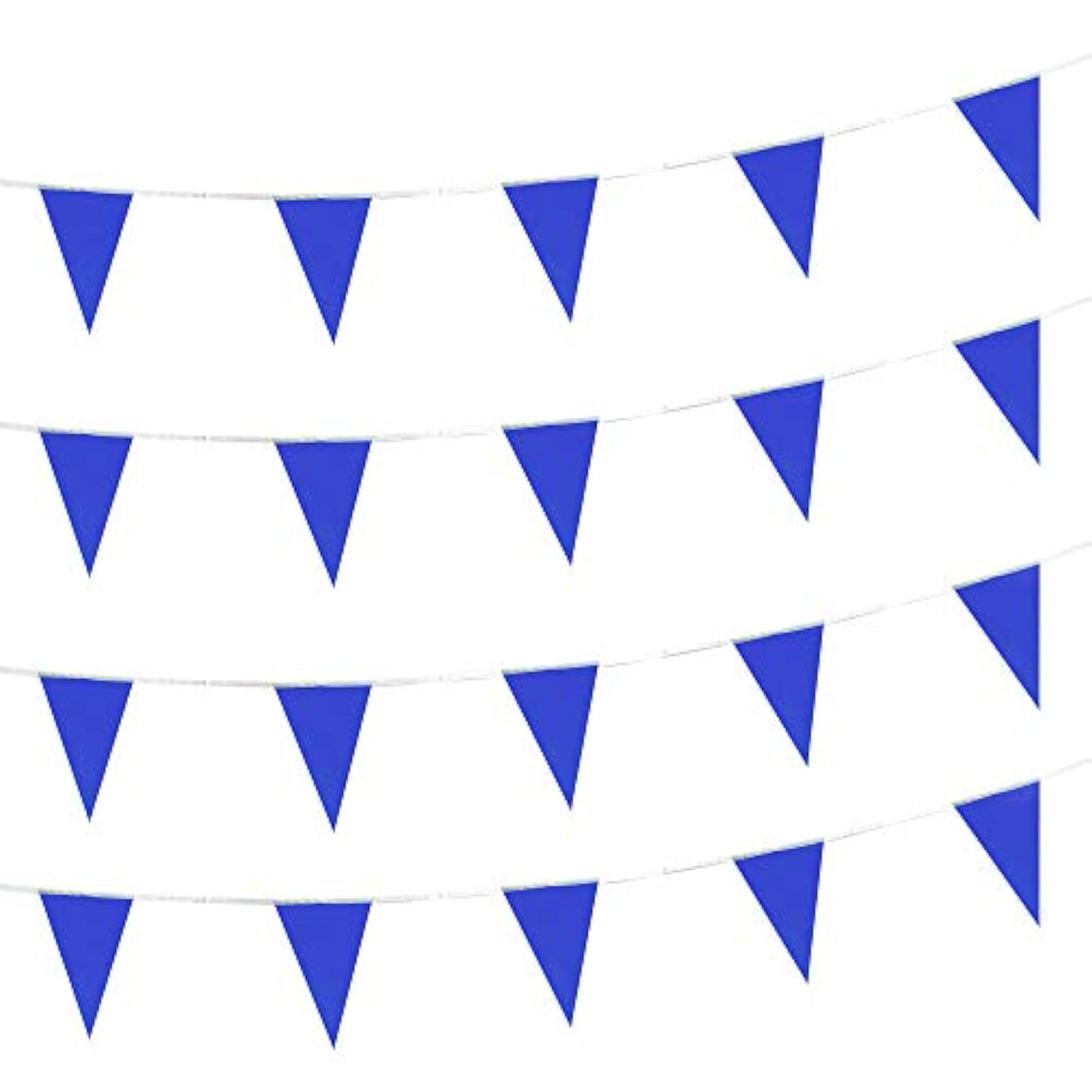 100 Feet Solid Blue Pennant Banner Flags String Triangle Bunting Flags,Decorations For Grand Opening,Birthday Party,Festival Celebration