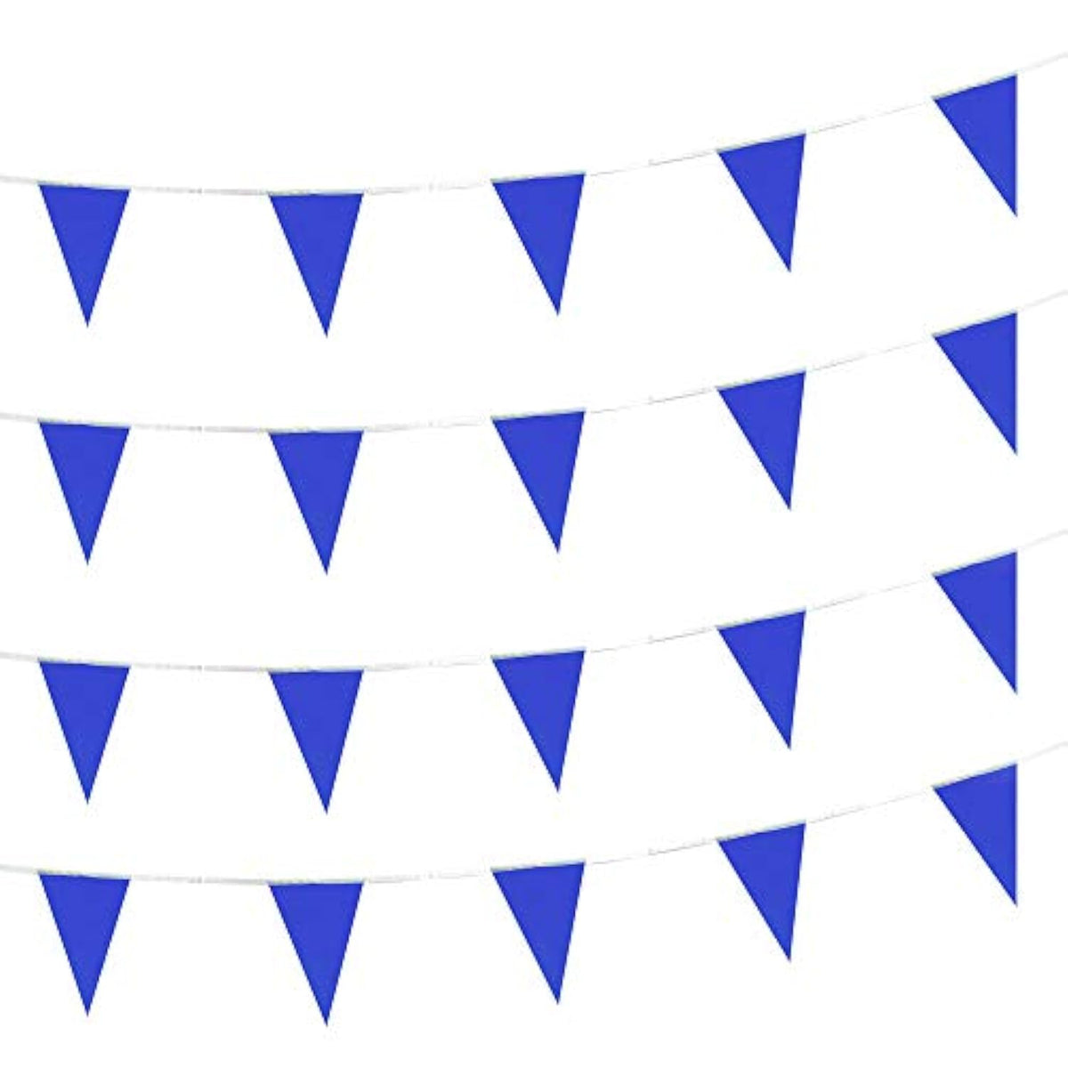 100 Feet Solid Blue Pennant Banner Flags String Triangle Bunting Flags,Decorations For Grand Opening,Birthday Party,Festival Celebration