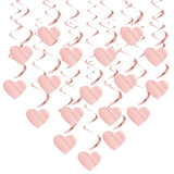 Pink Valentines-Day Heart Party-Decorations Garland - 18Pcs Romantic Special Night Galentines Swirl Streamers Banner,Engagement Baby Shower Wedding Anniversary Love Hanging Decor