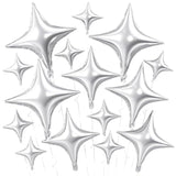 Silver Star Balloons,15Pcs Silver Star Foil Balloon,26/18/10 Inch Quadrangle Helium Balloons For Graduation Wedding Birthday Prom Anniversary Baby Shower Party Decorations