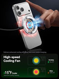 Qi2.2 Magnetic Wireless Charger: 25W Fast Charging Pad with Cooling Fan, Wireless Phone Charger with 6.6ft Cable for iPhone 17/16/15/14/13/12