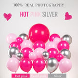 Hot Pink And Silver Disco Balloon Arch Garland Kit 150Pcs With Disco Ball Star Mylar Balloon For Back To 80S 90S Discotheme Prom Women 30Th Birthday Last Rodeo Bachelorette Party Decorations