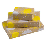 Kraft Wrapping Paper Roll 17"x32.8' – Sun  Cloud Design for Birthday & Party