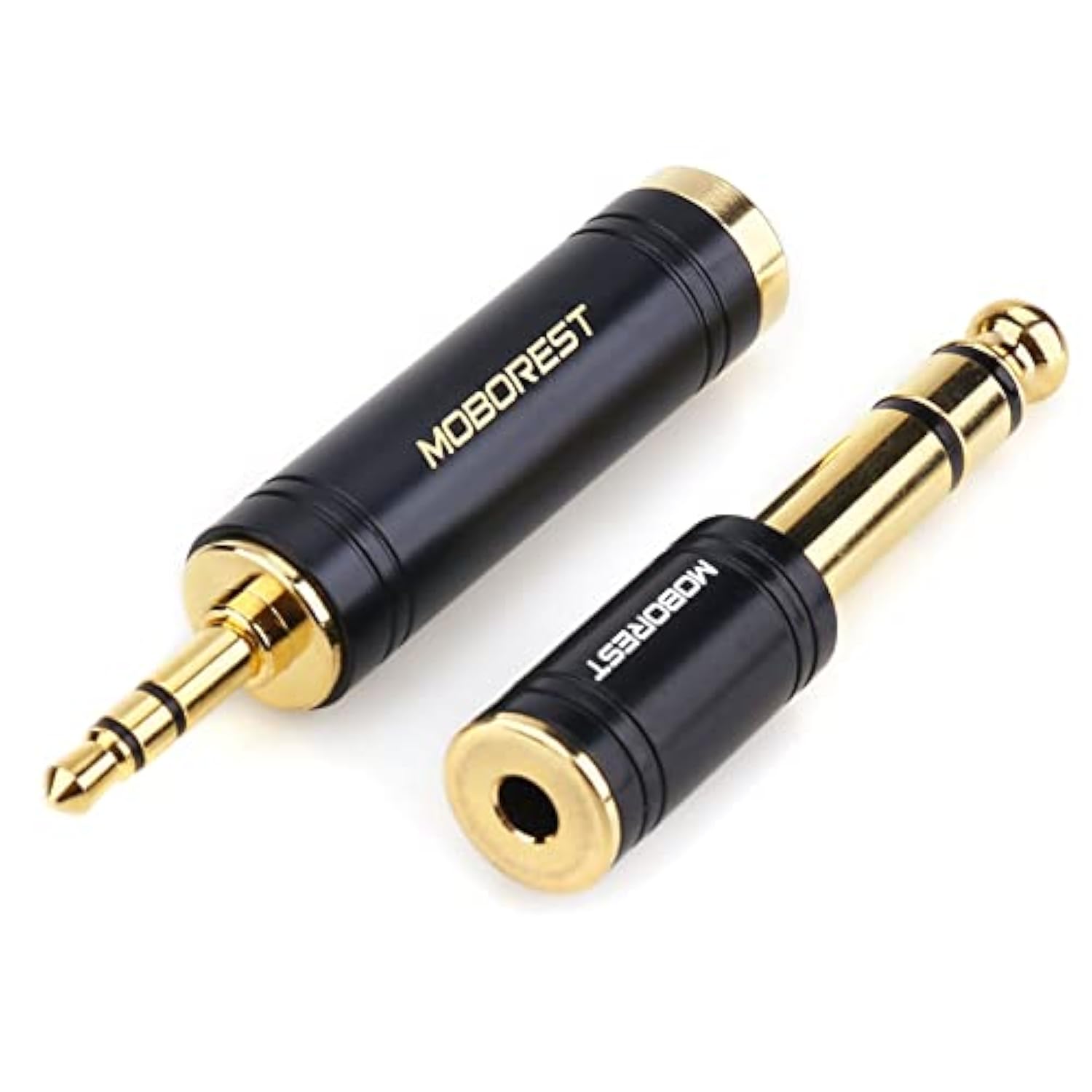 3.5Mm M To 6.35Mm F Stereo Pure Copper Adapter, 1/8 Inch Plug Male To 1/4 Inch Jack Female Adapter, Can Be Used Conversion Headphone Adapte, Amp Adapte, Black Fashion 2-Pack