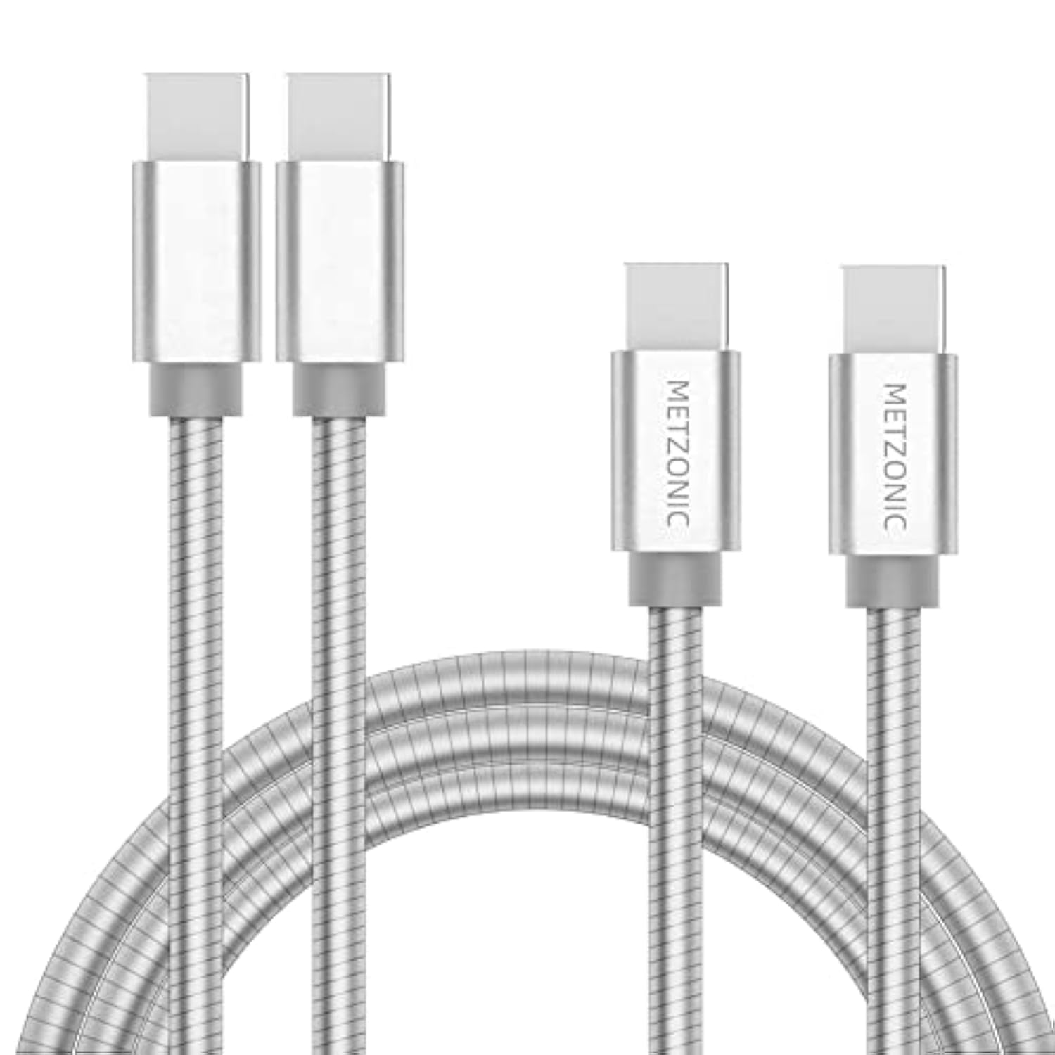Usb C Cable 2 Pack, Type C To Type C Metal Braided Fast Charge Cable 6.6 Feet