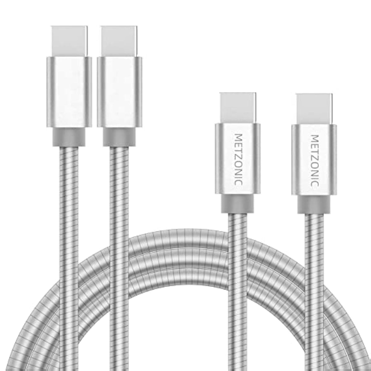 Usb C Cable 2 Pack, Type C To Type C Metal Braided Fast Charge Cable 6.6 Feet