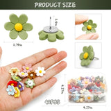 40Pcs Flower Push Pins Flower Cute Pins Decorative Flower Cork Board Tacks For Bulletin Board, Photos Wall Maps, Other Offices Schools Supplies And Accessories, Christmas Decoration
