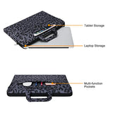 MOSISO Laptop Shoulder Bag, 15.6 inch Computer Bags Compatible with MacBook Air 15 inch M4 M3 M2/Pro 16 M4 M3 M2 M1 2025-2019, 15-15.6 inch Notebook, Leopard Grain Briefcase Sleeve with Belt