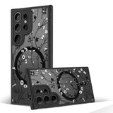 Magnetic Case For Samsung Galaxy S24 Ultra [Compatible With Magsafe] Black Flower Floral Case For Women Girls Soft Tpu Bumper Hard Pc Anti-Fall Shockproof Protective Slim Cover A10