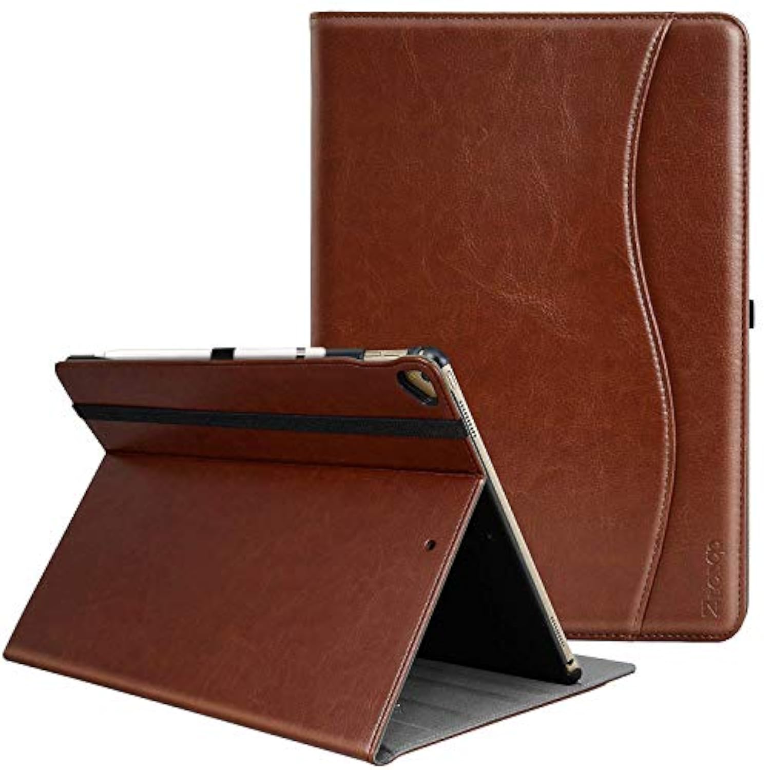 iPad Pro 12.9 Case 2015/2017 PU Leather Folio with Auto Wake/Sleep Brown
