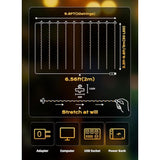 300 Led Fairy Curtain Lights, 9.8Ft X 9.8Ft Warm White Curtain String Lights, Usb Plug In 8 Lighting Modes Christmas Dec