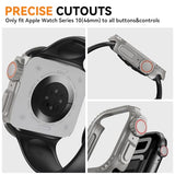 Metal Case Compatible For Apple Watch Hd Clear Tempered Glass Screen Protector Cover Durable Full Coverage Overall Protective Stainless Steel Case Cover For Apple Watch 10 Series 46Mm