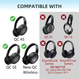 Replacement Ear Cushions For Bose Quietcomfort 45 (Qc45)/Quietcomfort Se (Qc Se)/New Quiet Comfort Wireless With Soft Protein Leatherette Ear Cushions And Acoustic Foam Earcups (Black)